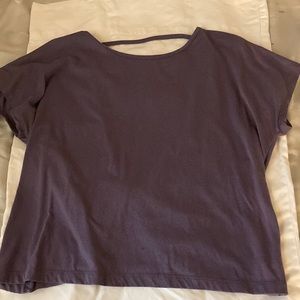 Cut out back purple shirt